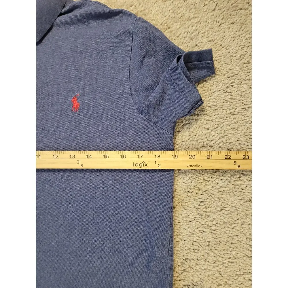 Polo Ralph Lauren Blue Stretch Mesh Polo S Preppy Classic Heritage Timeless